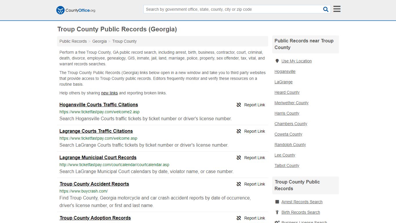 Public Records - Troup County, GA (Business, Criminal, GIS ...